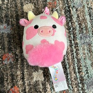 Squishmallows Clip Evangelica the Cow Valentine Exclusive RARE